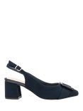 Paradox London Fiona Wide Fit Pointed Heeled Slingbacks, Navy