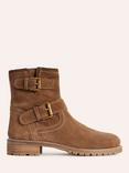 Boden Suede Buckled Biker Boots, Tan