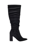 V.GAN Vegan Peach Ruched Knee High Boots, Black