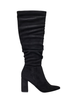 V.GAN Vegan Peach Ruched Knee High Boots, Black, Black
