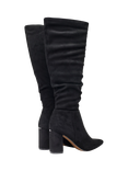 V.GAN Vegan Peach Ruched Knee High Boots, Black