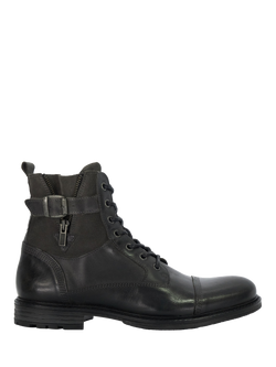 Dune London Call Casual Buckle Detail Ankle Boots, Charcoal, Charcoal