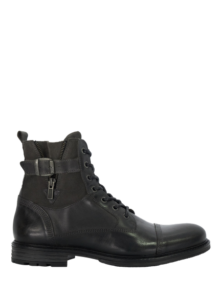 Dune London Call Casual Buckle Detail Ankle Boots, Charcoal, Charcoal