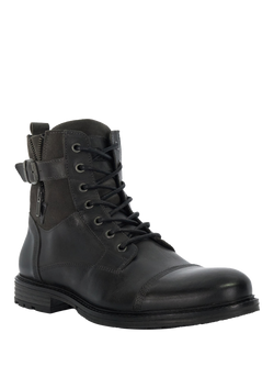 Dune London Call Casual Buckle Detail Ankle Boots, Charcoal - view 2, Charcoal