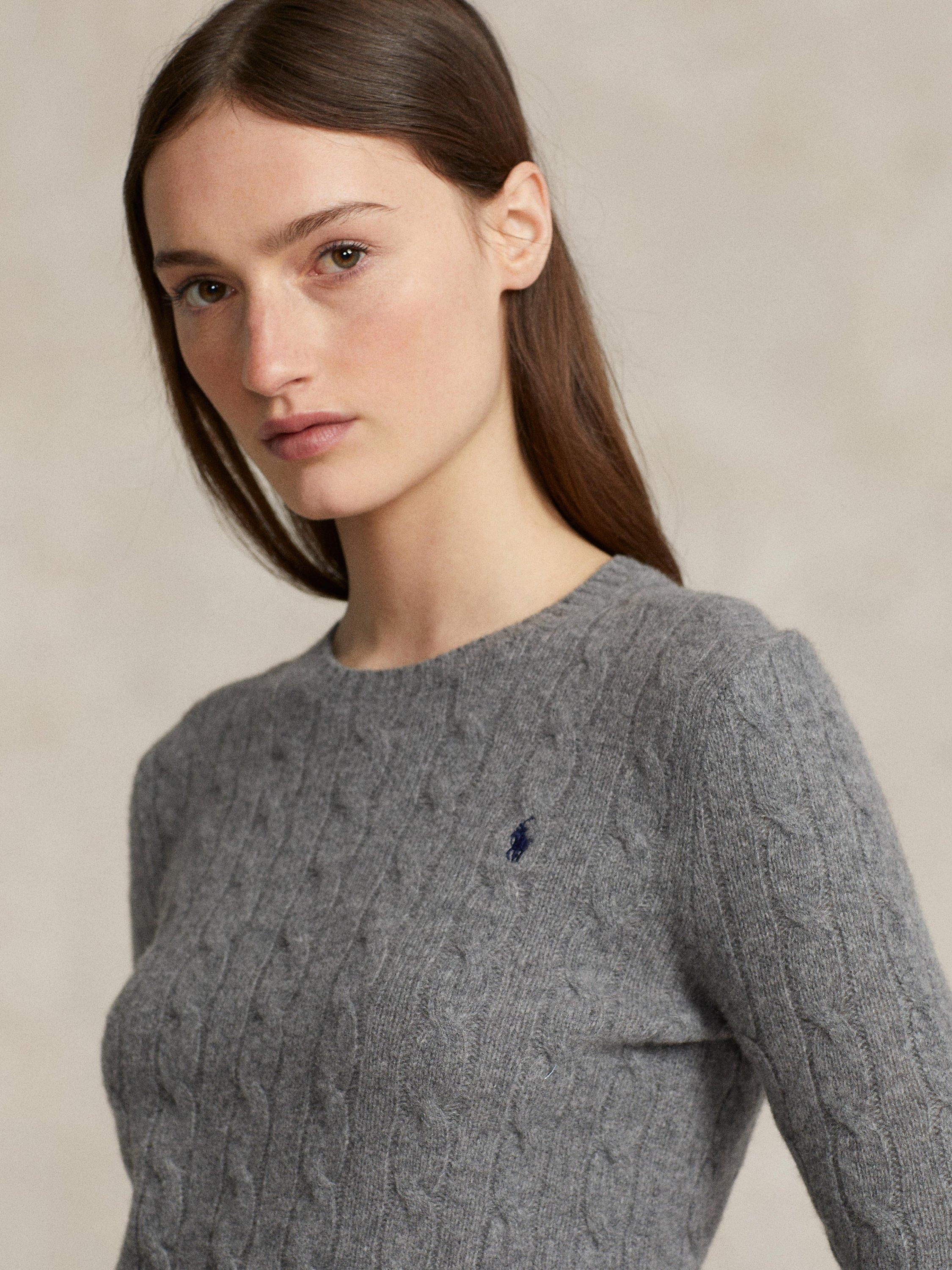 Product image 5 of 6, which shows Polo Ralph Lauren Julianna Wool Rich Jumper, Battaliongry Heather, L