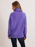 Phase Eight Louanna Knit Wool Rich Roll Neck Jumper, Purple