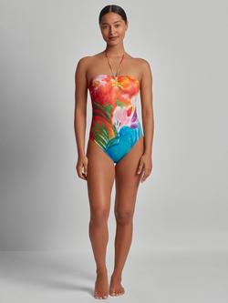 Lauren Ralph Lauren Paradise Floral Print Bandeau Swimsuit, Multi