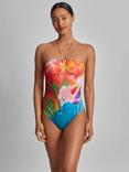 Lauren Ralph Lauren Paradise Floral Print Bandeau Swimsuit