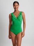 Lauren Ralph Lauren Ruffle Neck Swimsuit, Palm Green