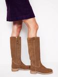 Boden Suede Flat Knee High Boots, Tan