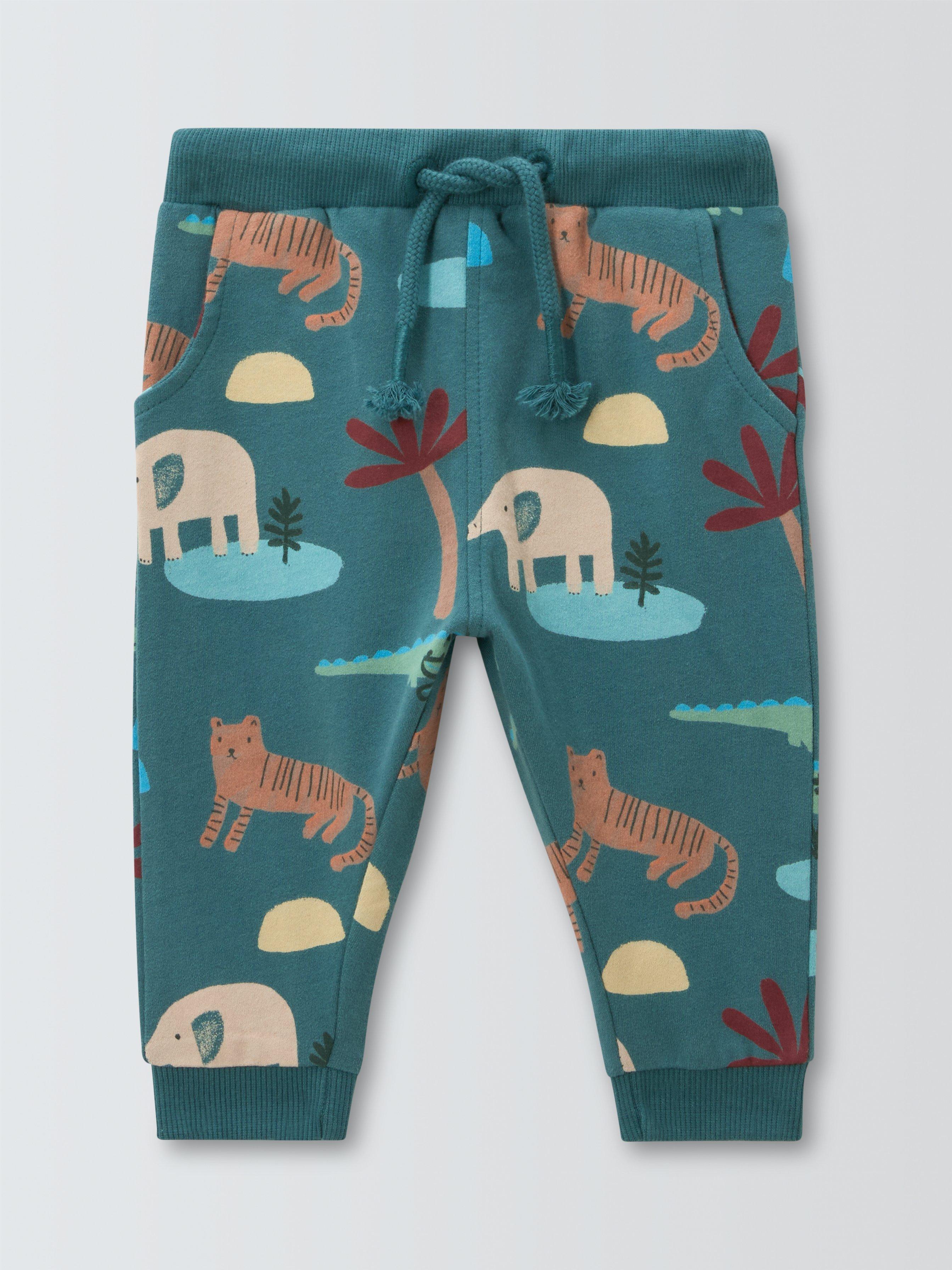 Product image 1 of 3, which shows John Lewis Baby Safari Print Joggers, Multi, 0-3 months