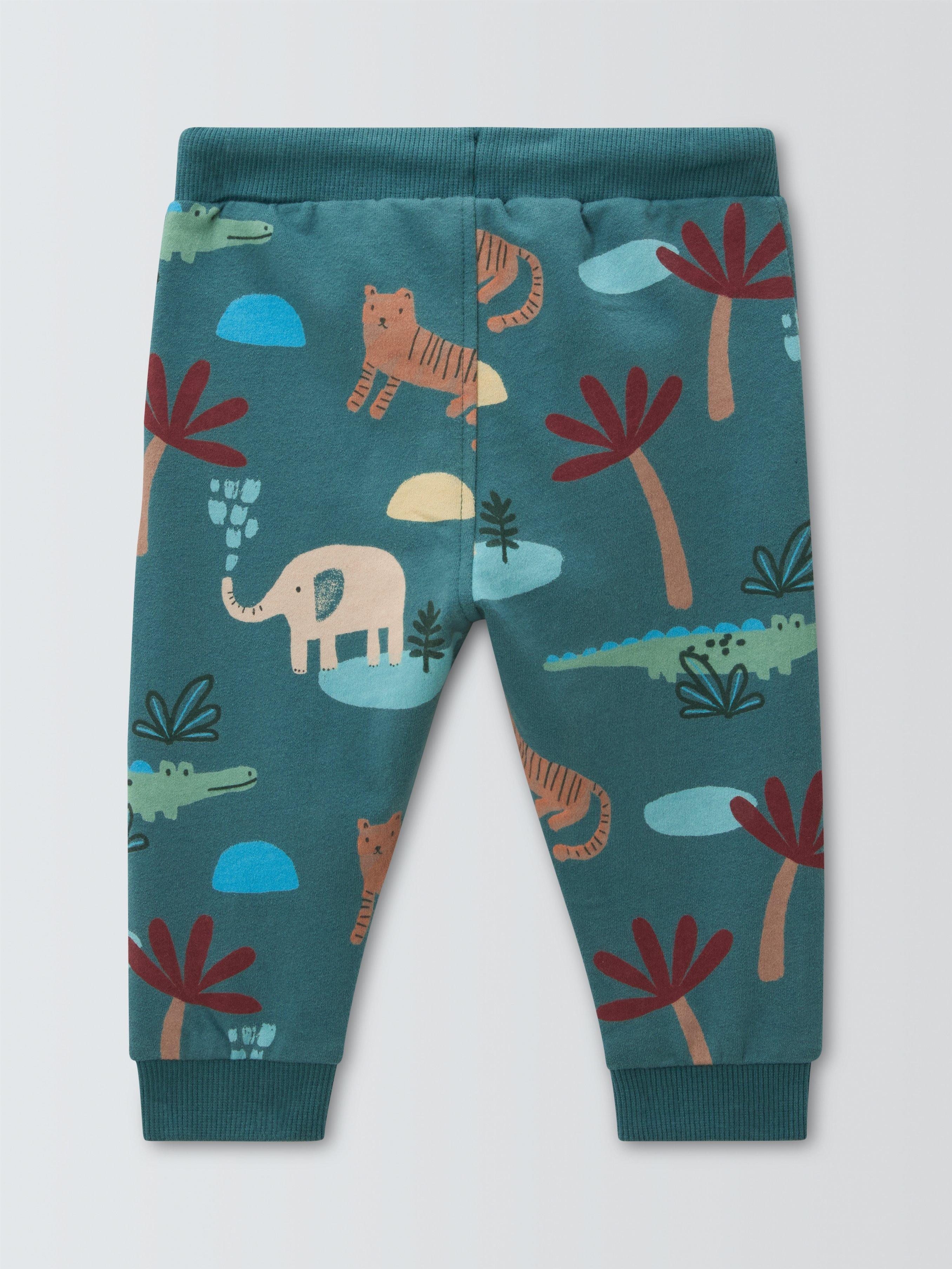 Product image 2 of 3, which shows John Lewis Baby Safari Print Joggers, Multi, 0-3 months