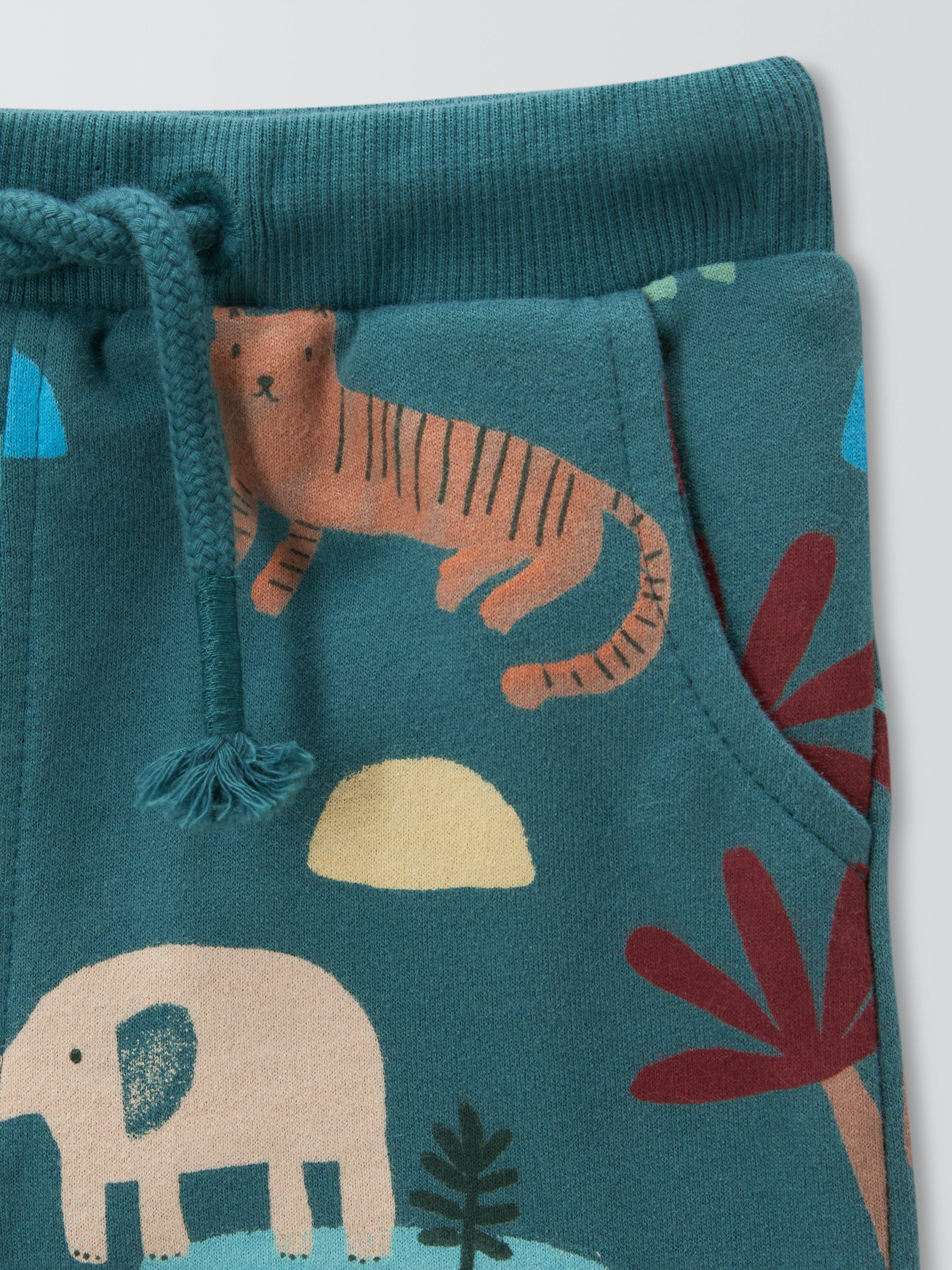 Product image 3 of 3, which shows John Lewis Baby Safari Print Joggers, Multi, 0-3 months