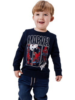 NAME IT Kids' Spider-Man Sweatshirt, Dark Sapphire, Dark Sapphire