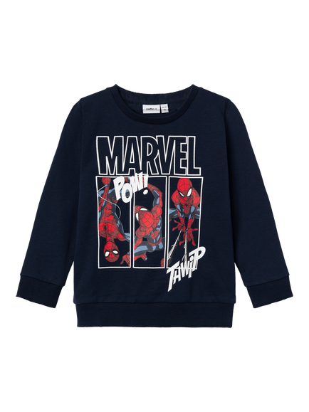 NAME IT Kids' Spider-Man Sweatshirt, Dark Sapphire - view 2, Dark Sapphire