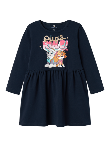 NAME IT Kids' Paw Patrol Dress, Dark Sapphire - view 2, Dark Sapphire
