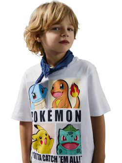 NAME IT Kids' Pokemon Graphic T-Shirt, Bright White, Bright White