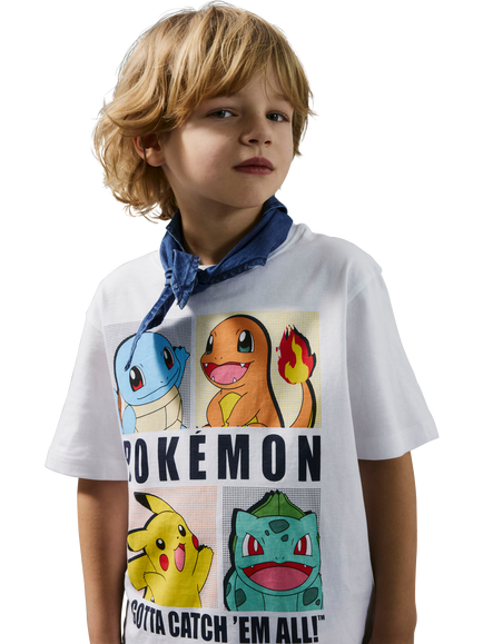 NAME IT Kids' Pokemon Graphic T-Shirt, Bright White, Bright White