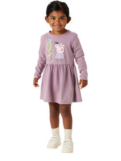 NAME IT Kids' Peppa Pig Dress, Elderberry, Elderberry