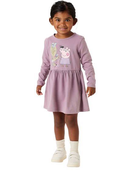 NAME IT Kids' Peppa Pig Dress, Elderberry, Elderberry