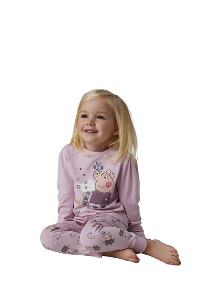 NAME IT Kids' Peppa Pig Pyjama Set, Winsome Orchid, Winsome Orchid