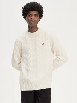 Fred Perry Chunky Cable Knit Jumper, Ecru, Ecru
