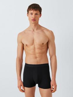 John Lewis Ultra Soft Modal Trunks containing TENCEL™ Modal, Pack of 3, Black - view 2, Black