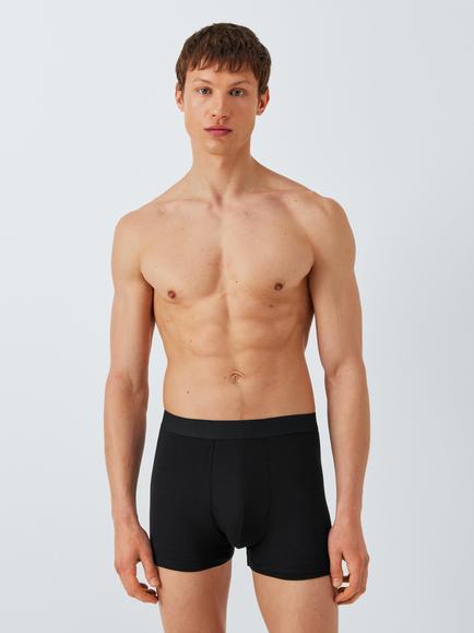 John Lewis Ultra Soft Modal Trunks containing TENCEL™ Modal, Pack of 3, Black - view 2, Black