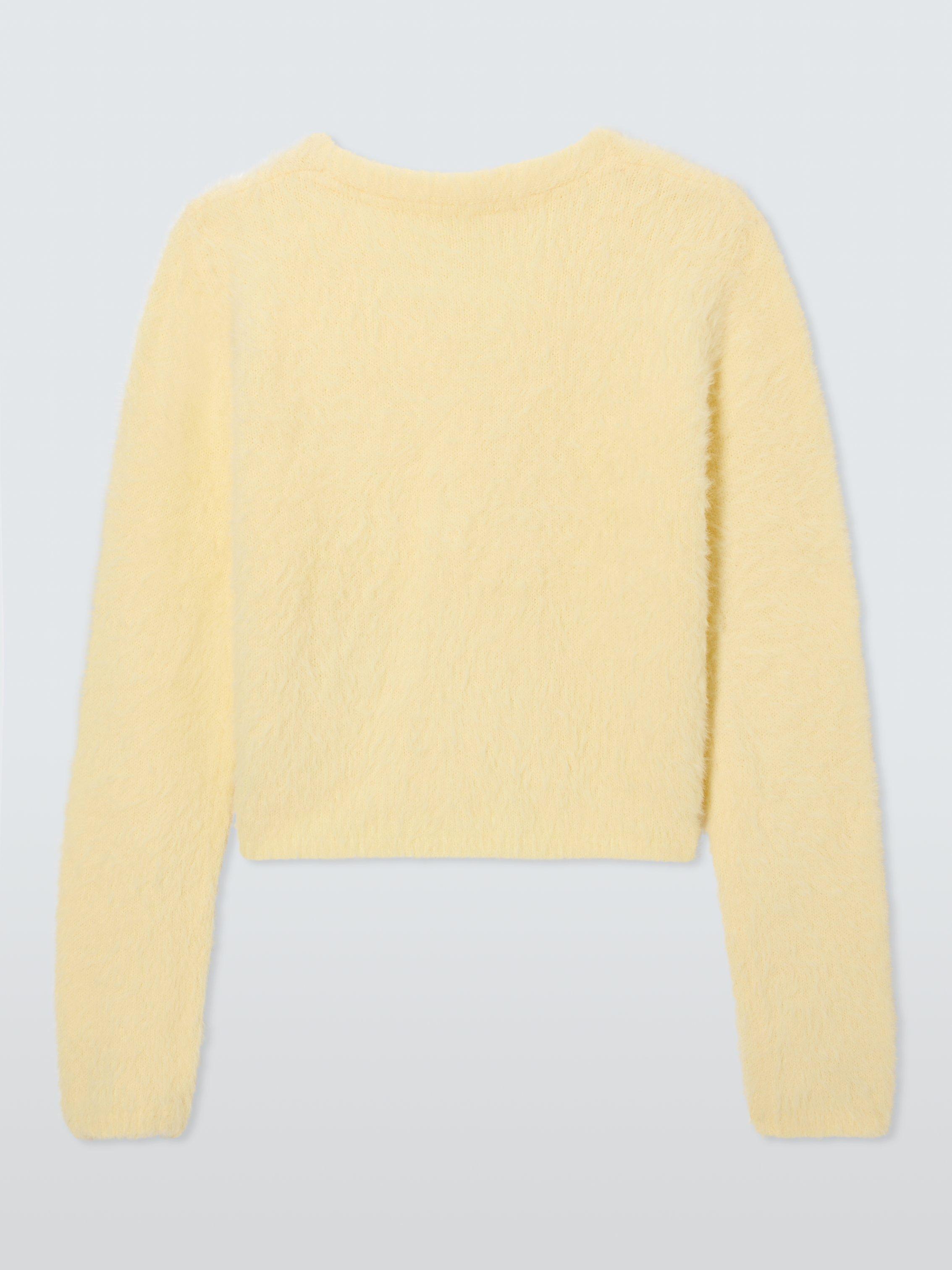 Product image 7 of 7, which shows John Lewis Kids' Fluffy Yarn Cardigan, Yellow, 8 years