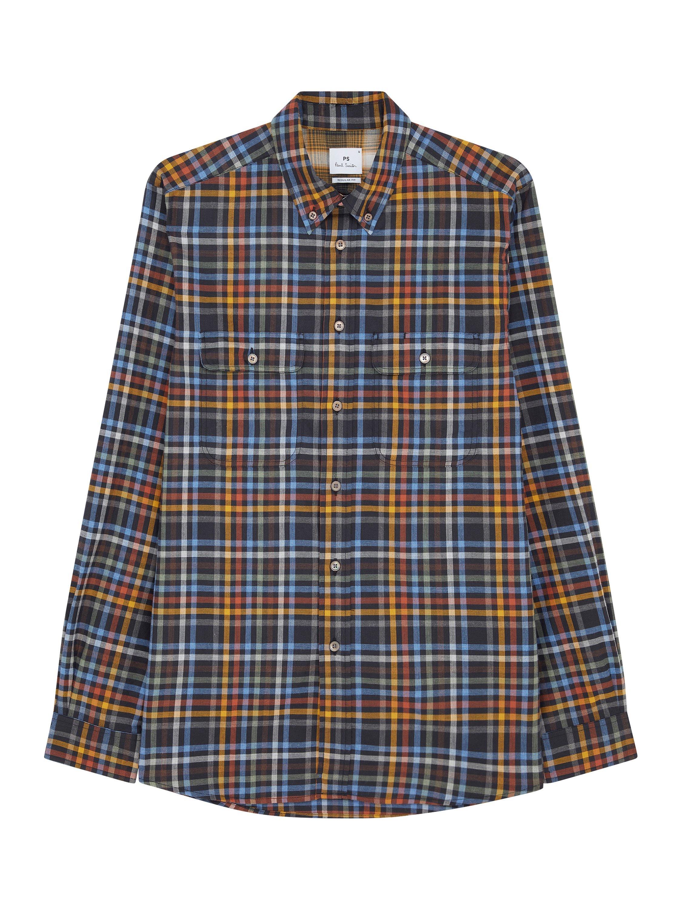 Product image 1 of 3, which shows PS Paul Smith Cotton Regular Fit Tartan Shirt, Multicolour, L