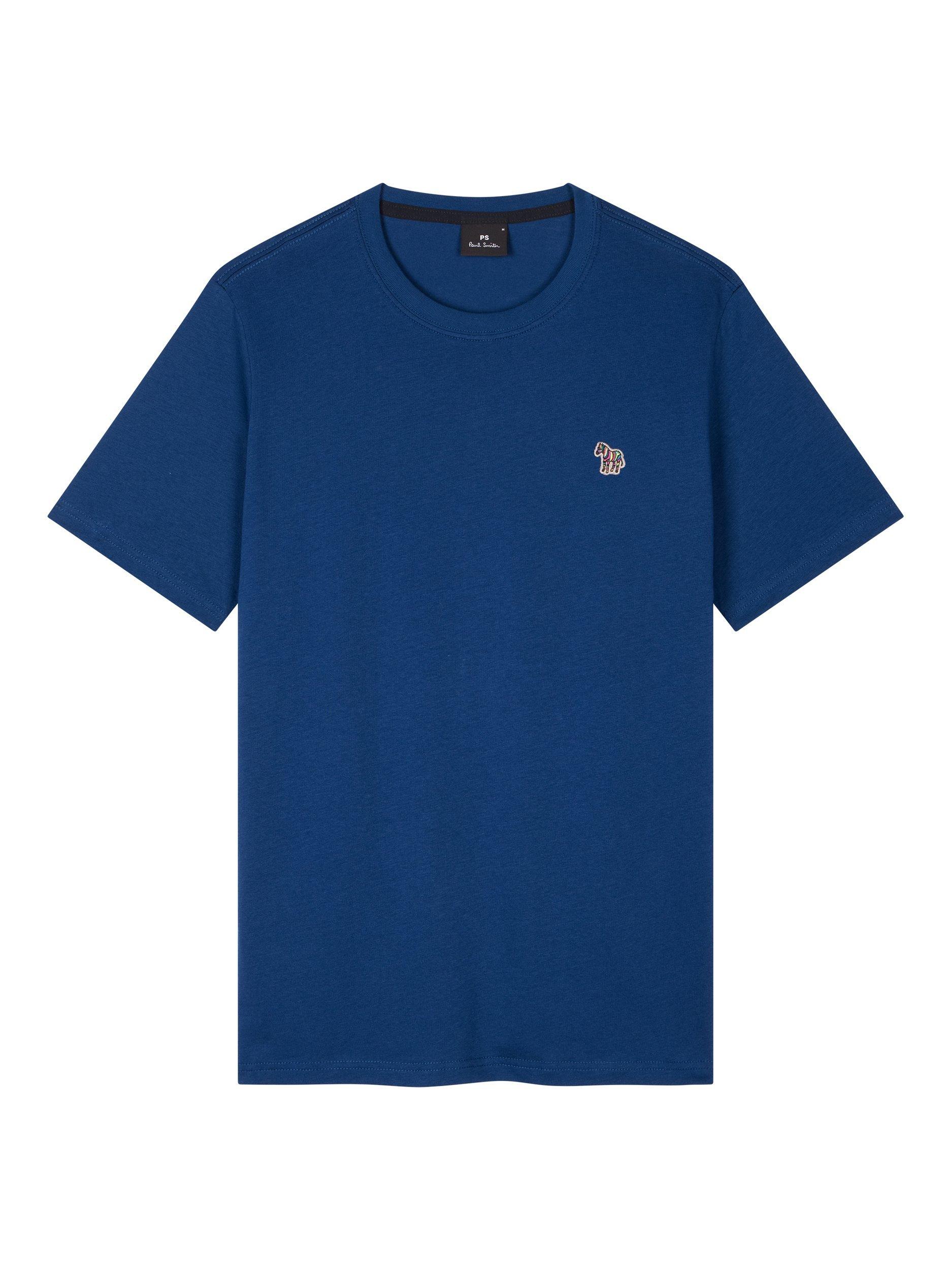 PS Paul Smith Organic Cotton Regular Fit Short Sleeve Zebra T-Shirt, Blue