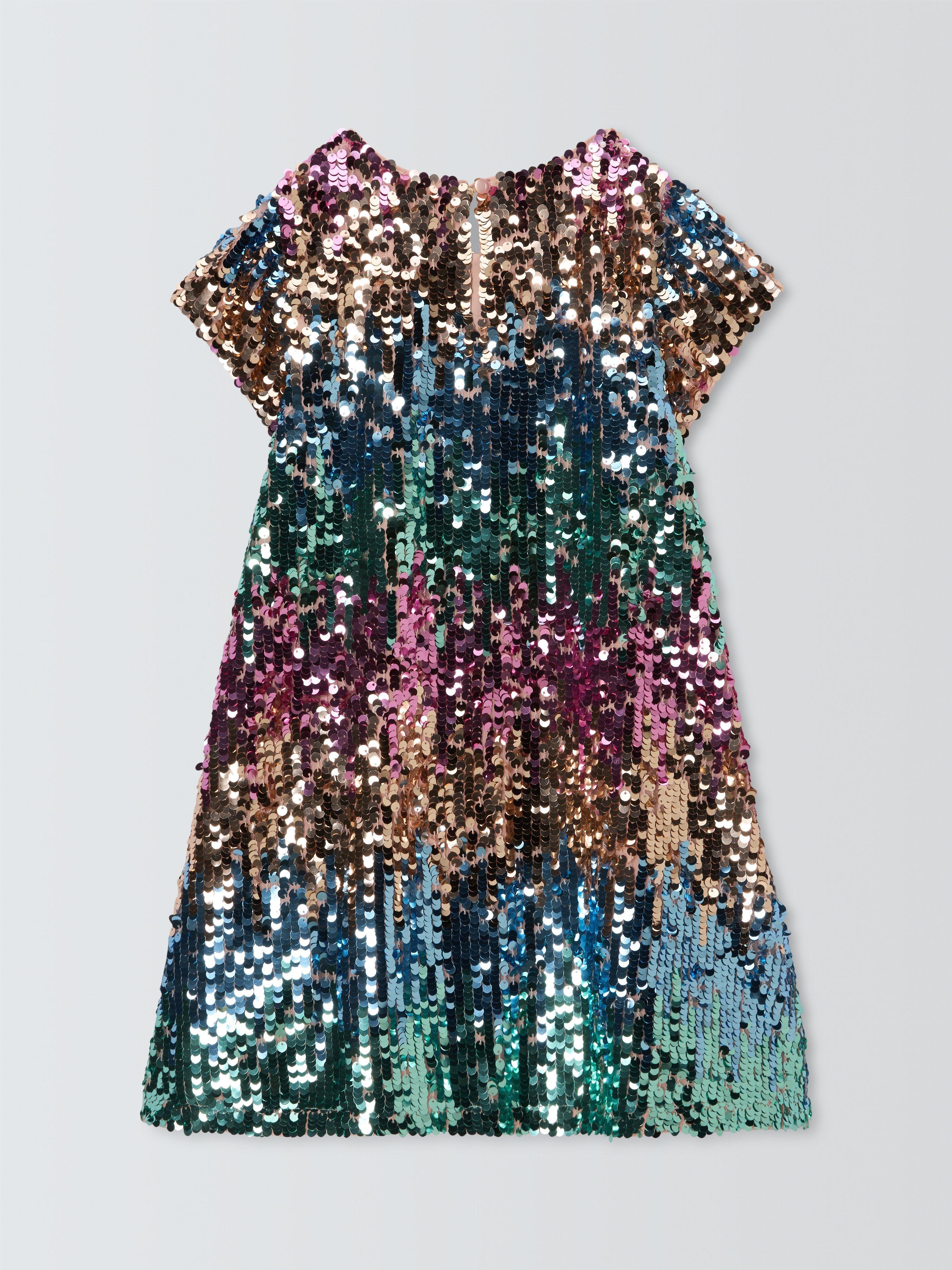 Product image 6 of 6, which shows John Lewis Kids' Ombre Sequin Party Dress, Multi, 7 years