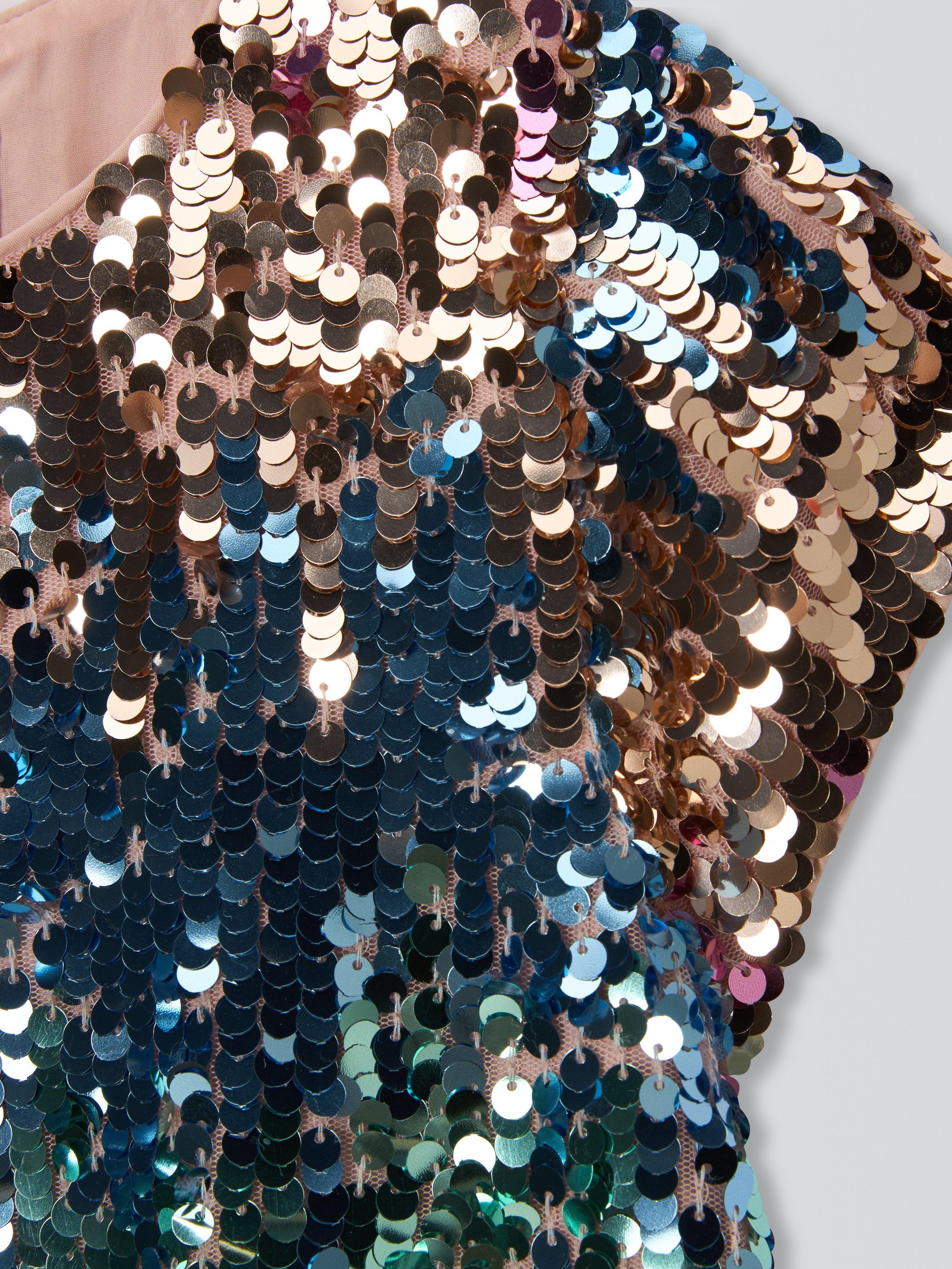 Product image 5 of 6, which shows John Lewis Kids' Ombre Sequin Party Dress, Multi, 7 years