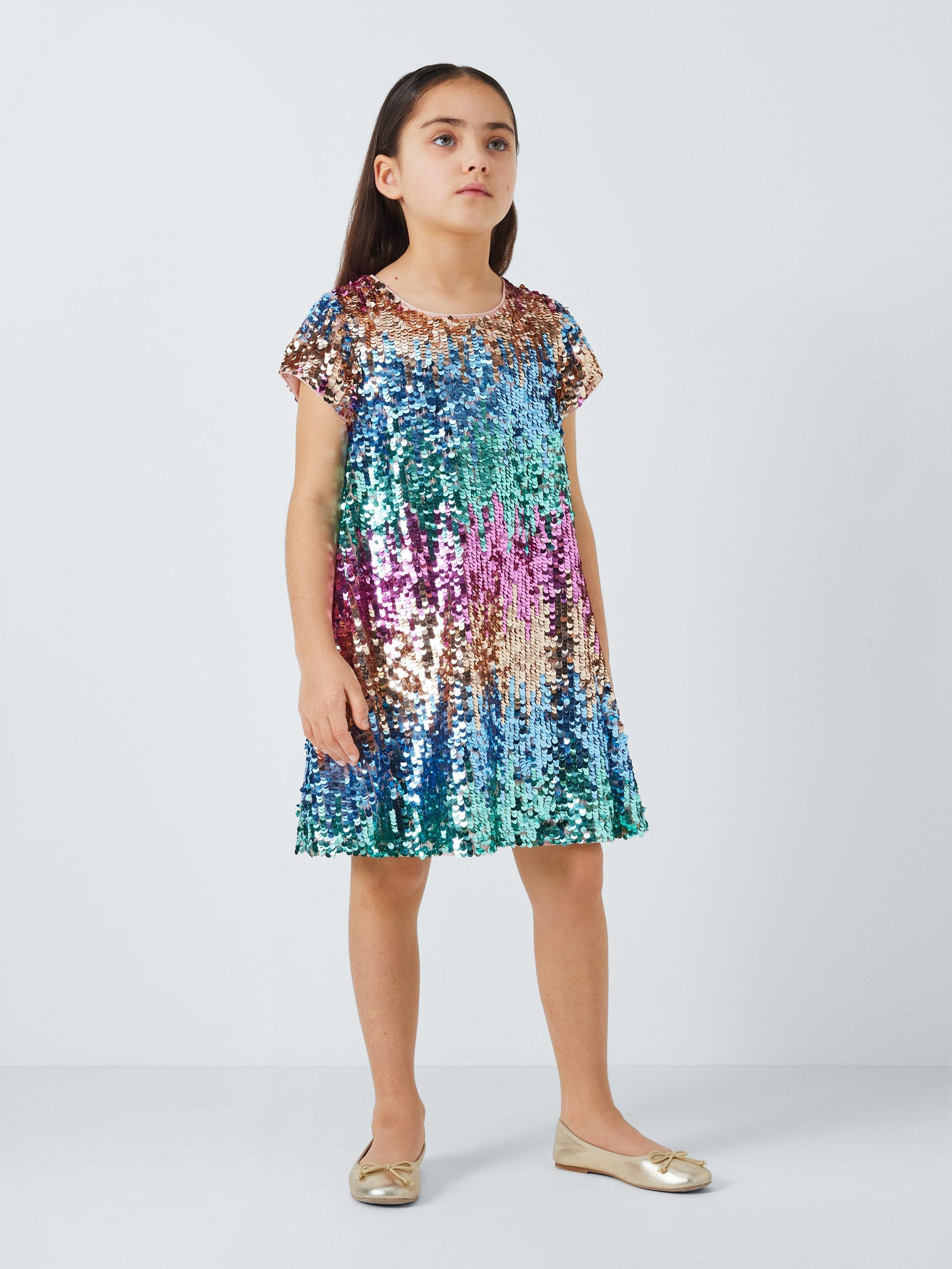 Product image 2 of 6, which shows John Lewis Kids' Ombre Sequin Party Dress, Multi, 7 years