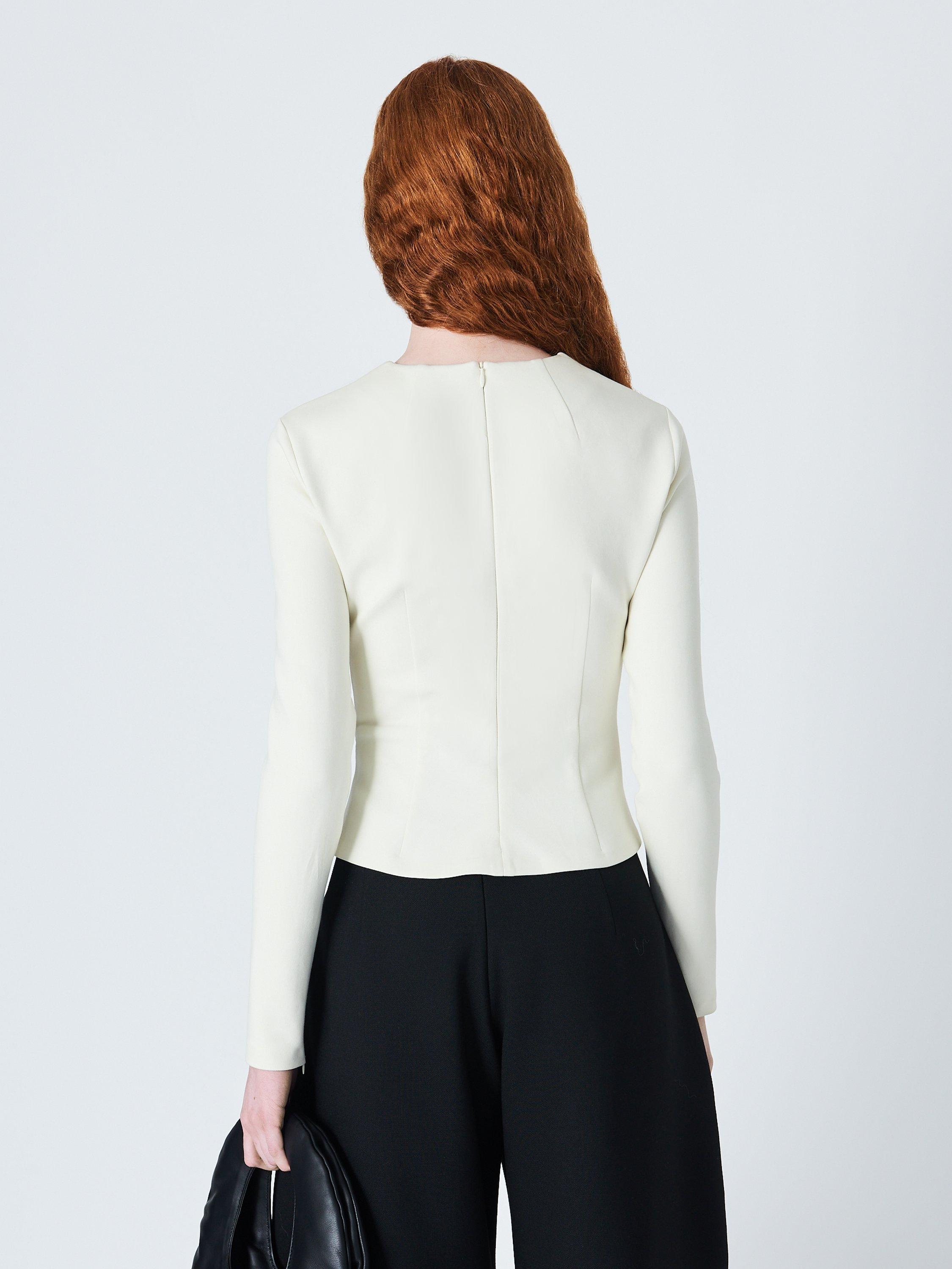 Product image 2 of 6, which shows John Lewis x A.W.A.K.E. MODE Slim Fit Cut Out Top, Ecru, 10