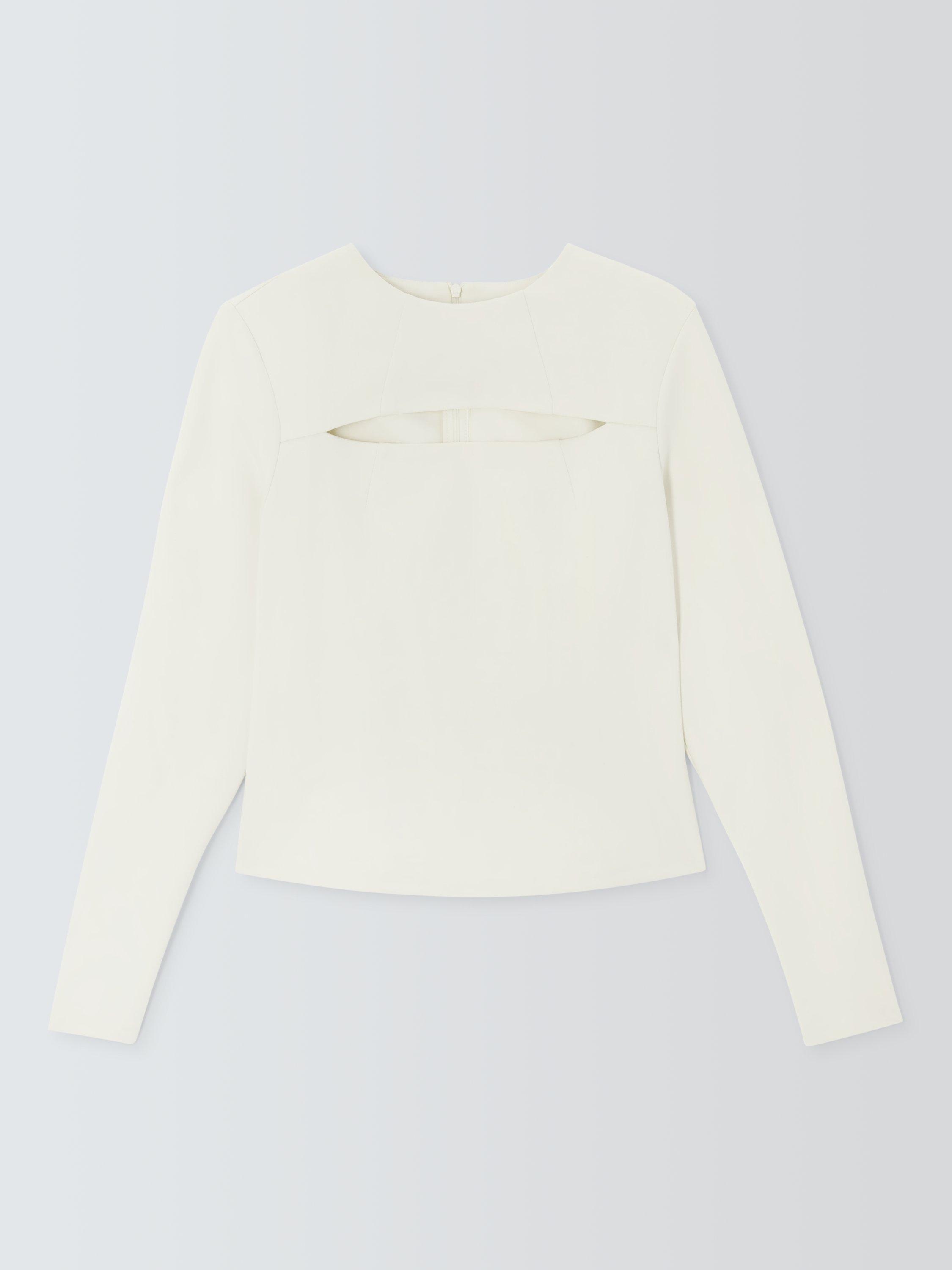 Product image 4 of 6, which shows John Lewis x A.W.A.K.E. MODE Slim Fit Cut Out Top, Ecru, 10