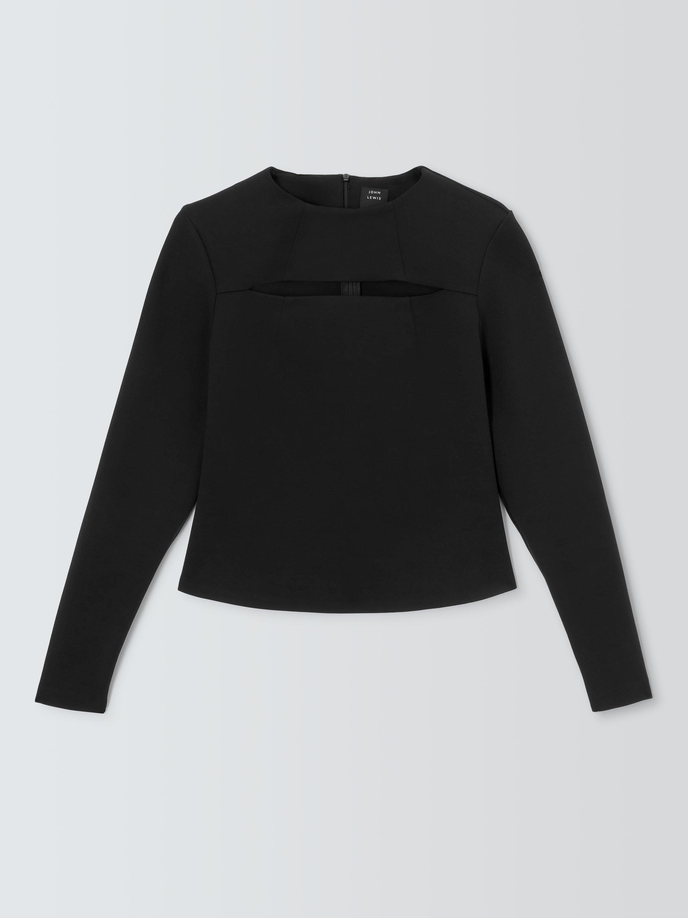 Product image 4 of 5, which shows John Lewis x A.W.A.K.E. MODE Slim Fit Cut Out Top, Black, 10