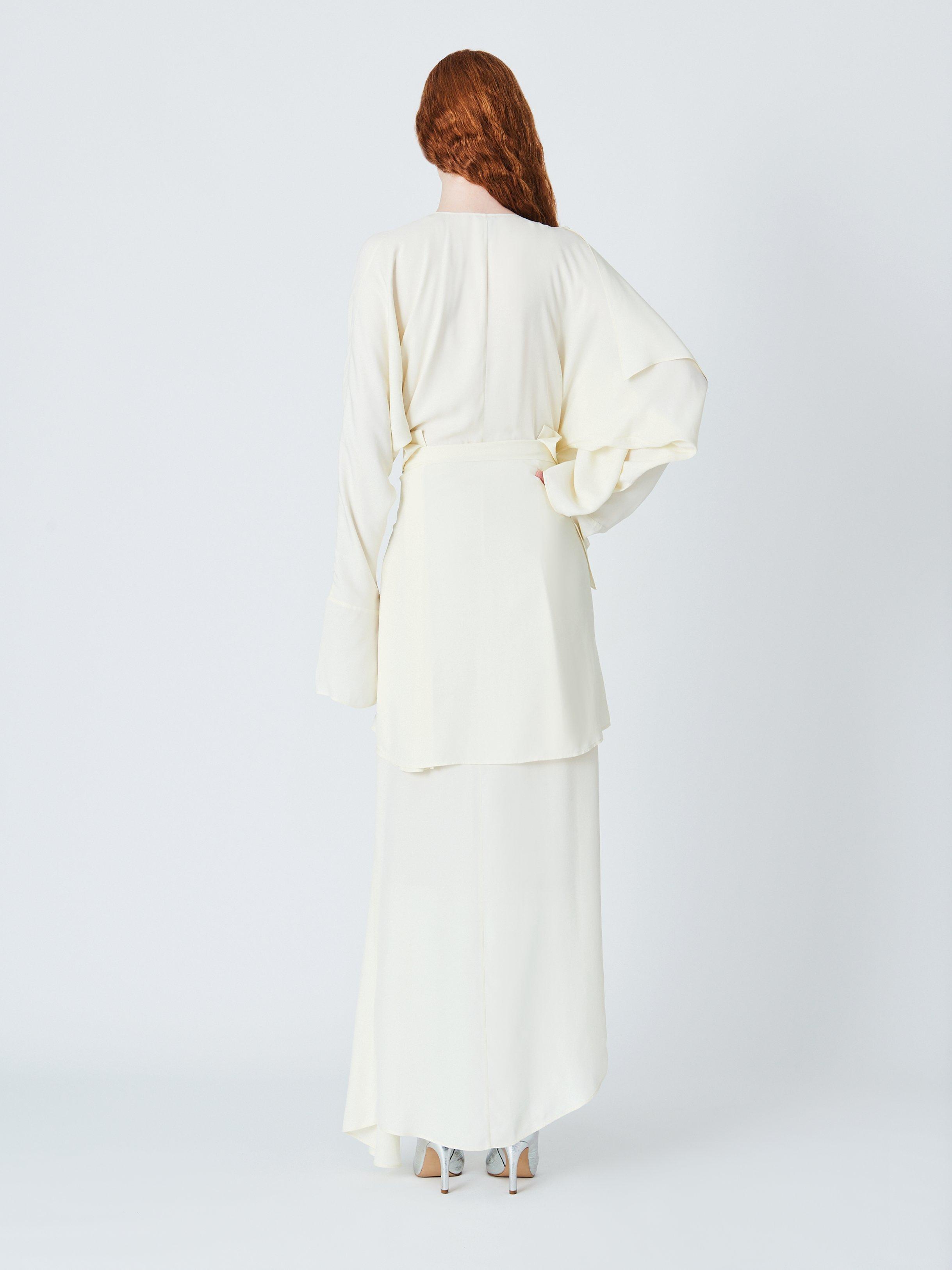 Product image 2 of 7, which shows John Lewis x A.W.A.K.E. MODE Deconstructed Maxi Dress, Ecru, 6