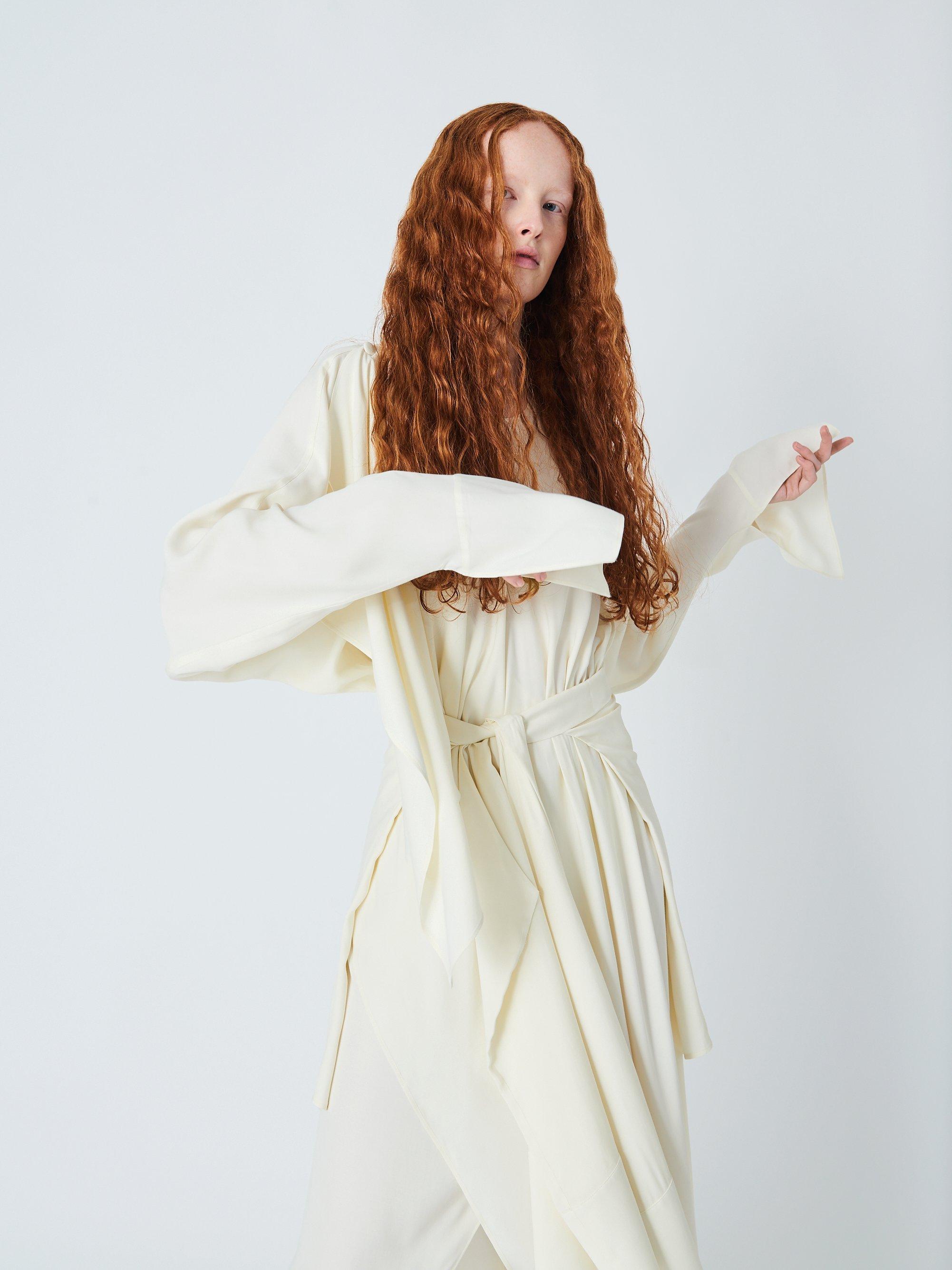 Product image 5 of 7, which shows John Lewis x A.W.A.K.E. MODE Deconstructed Maxi Dress, Ecru, 6