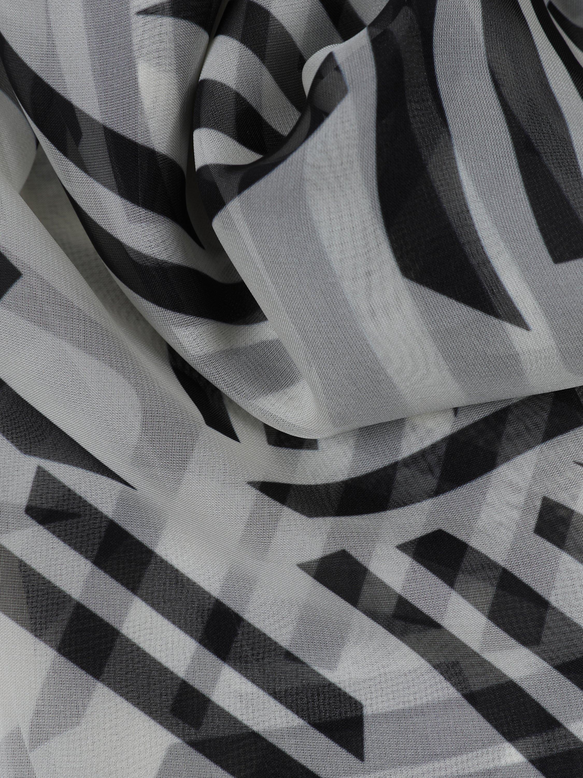 Product image 3 of 3, which shows HotSquash Chiffon Scarf, Black/White, One Size