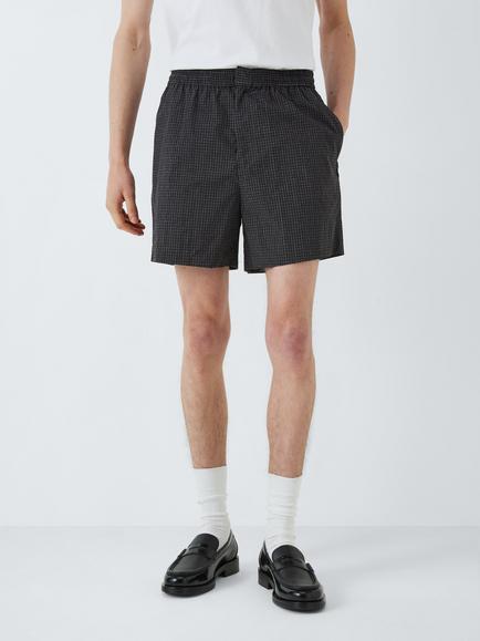 Kin Grid Check Shorts, Black, Black