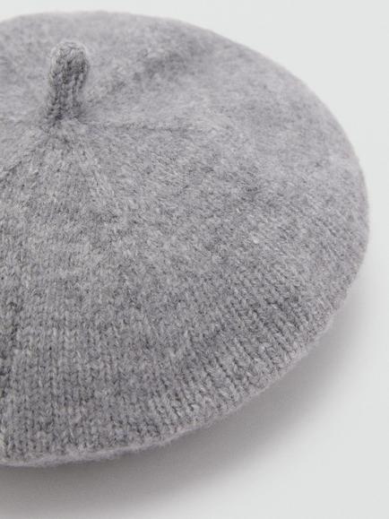 Mango Beri Beret - view 2, Medium Grey