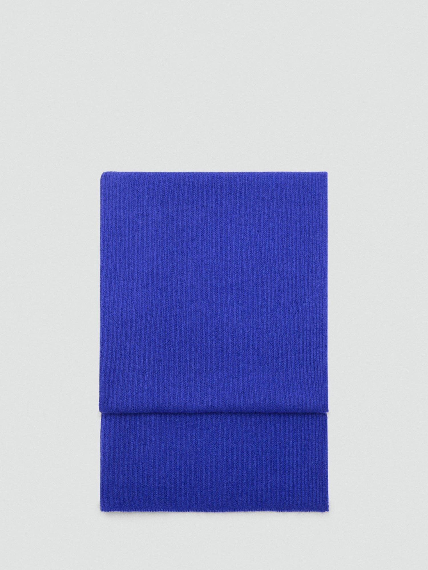 Mango Onix Wool Cashmere Blend Scarf, Blue, One Size