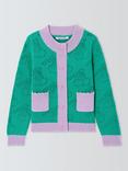 Olivia Rubin Kids' Dee Pointelle Cardigan, Green Cherry