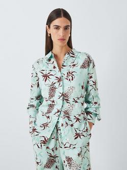 John Lewis Phlox Palm Print Shirt, Blue/Multi, Blue/Multi