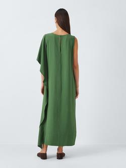 John Lewis Asymmetric Cape Dress, Green - view 2, Green