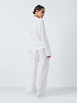 John Lewis Double Cloth Cotton Pyjama Set, White - view 2, White