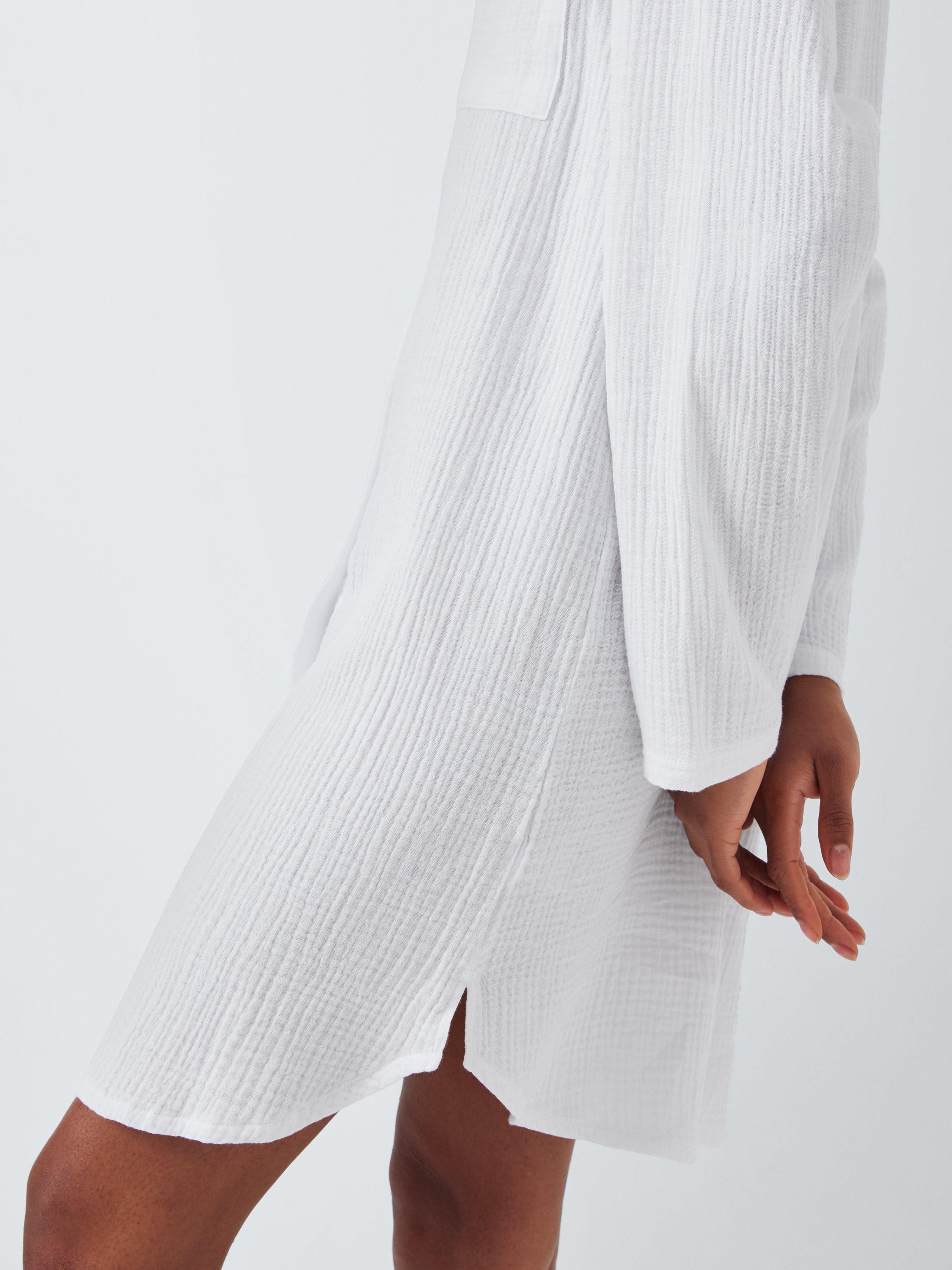 Product image 6 of 6, which shows John Lewis Double Cloth Cotton Nightshirt, White, 8