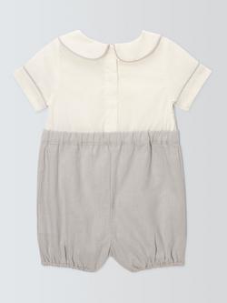John Lewis Heirloom Collection Baby Cotton Linen Romper, Multi - view 2, Multi