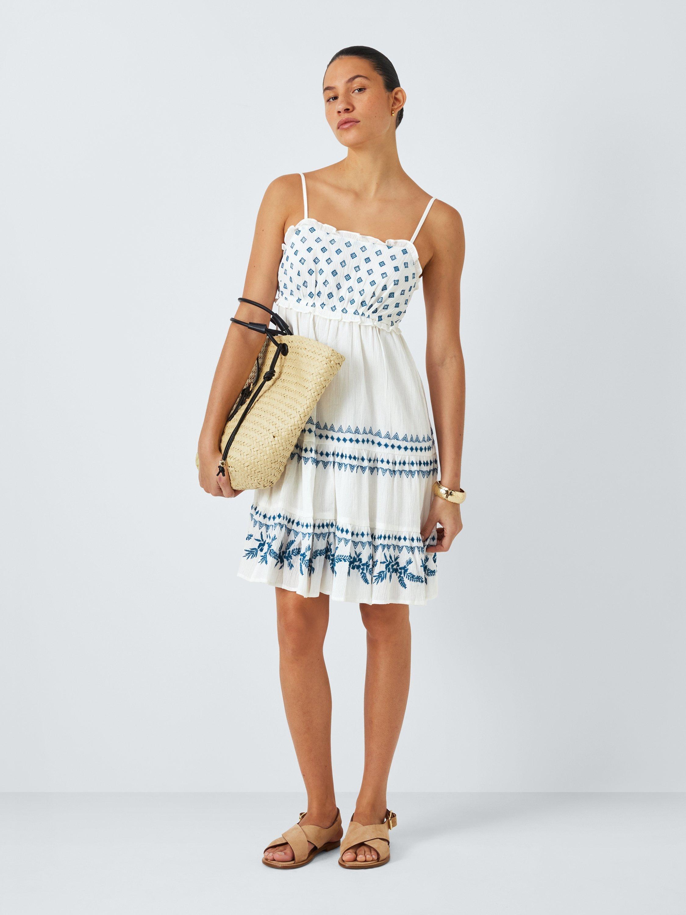 Product image 3 of 6, which shows AND/OR Amalfi Mini Dress, Blue/White, S